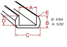 5/64 U Lead Came RU100 - (Total 30ft) Border lead came - Stained Glass Projects 