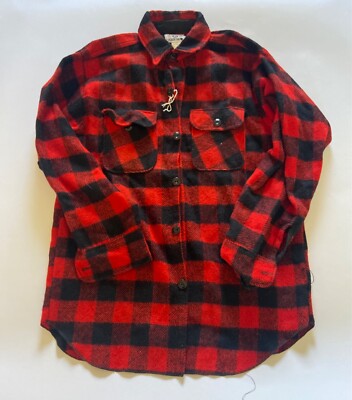 Vintage 60s Chill Chaser Mens Medium red Plaid Wool Flannel USA | eBay