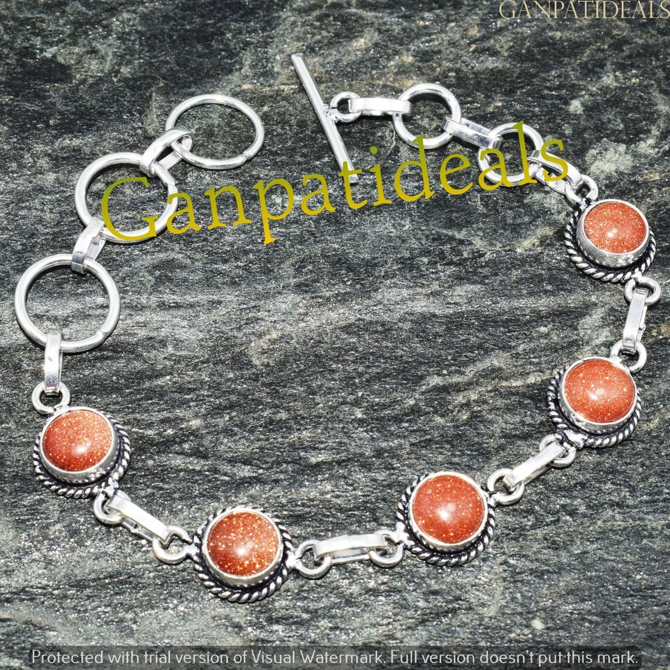 Pulsera de moda con piedras preciosas de sol enchapada en plata de ley 925 joyería Foto 2 de 3