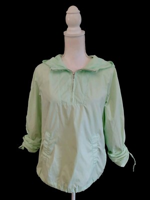 Gap Pullover  Jacket Windbreaker Lightweight Packable Lime Green 1/4 Zip  Sz S