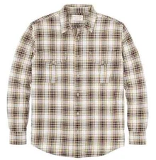 Filson Lightweight Alaskan Guide Shirt NWT Tobacco White 4oz Cotton Twill Work