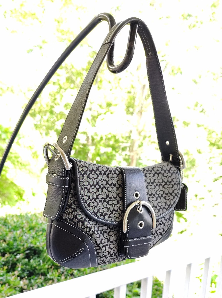 Coach 6818 SMALL Vintage Soho Black Leather and Signature C Canvas
