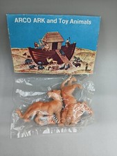 VINTAGE ARCO NOAHS ARK PLAY SET Sealed Lions PLASTIC ANIMALS 1970's TOY