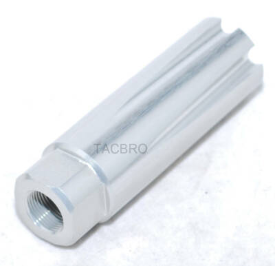 Silver Aluminum 1/2x28 TPI Linear Comp For 9mm w/ Washer