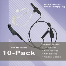 10x Clear Acoustic PTT Earpiece for Motorola Radios APX900 7000 XPR7580e XPR7550