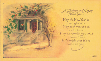 Postcard A Glorious And Happy New Year Glorious posted West Chazy NY