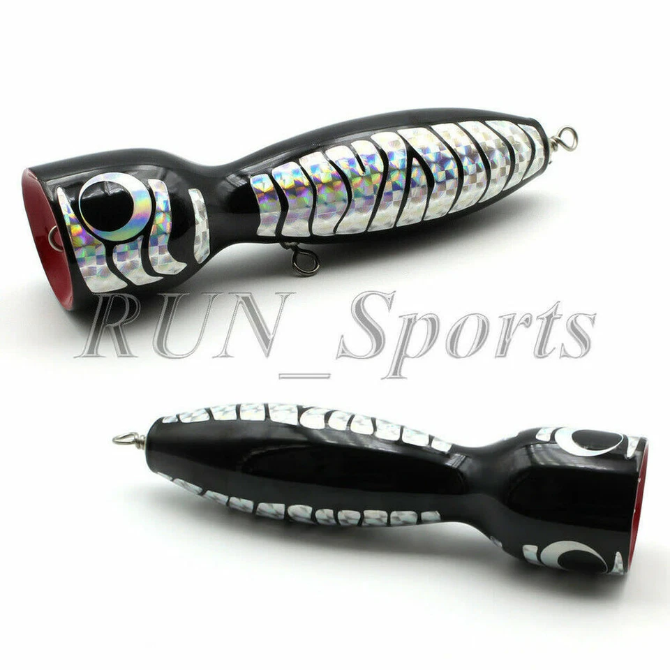 Señuelo de atún de pesca de mar superficie superior GT Popper GT Popper de madera dura hecho a mano Foto 2 de 4