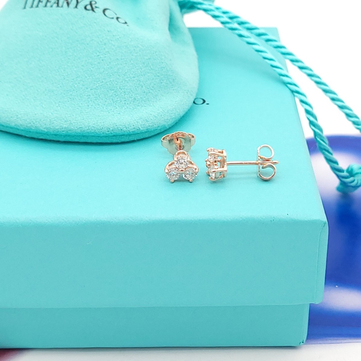 Tiffany & Co. Aria Rose Gold 18K Diamonds .60 TCW Studs Earrings