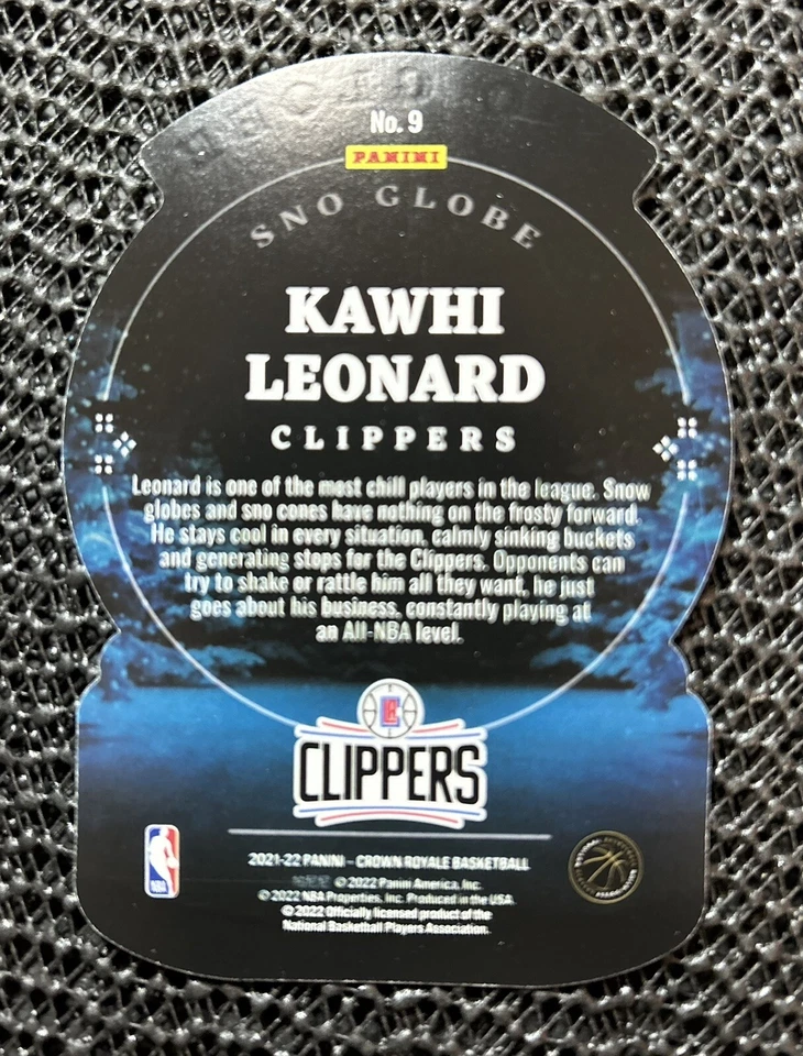 Kawhi Leonard 2022 Panini Crown Royale Asia Red Tmall Sno Globe Die Cut Insert - Image 3 of 4