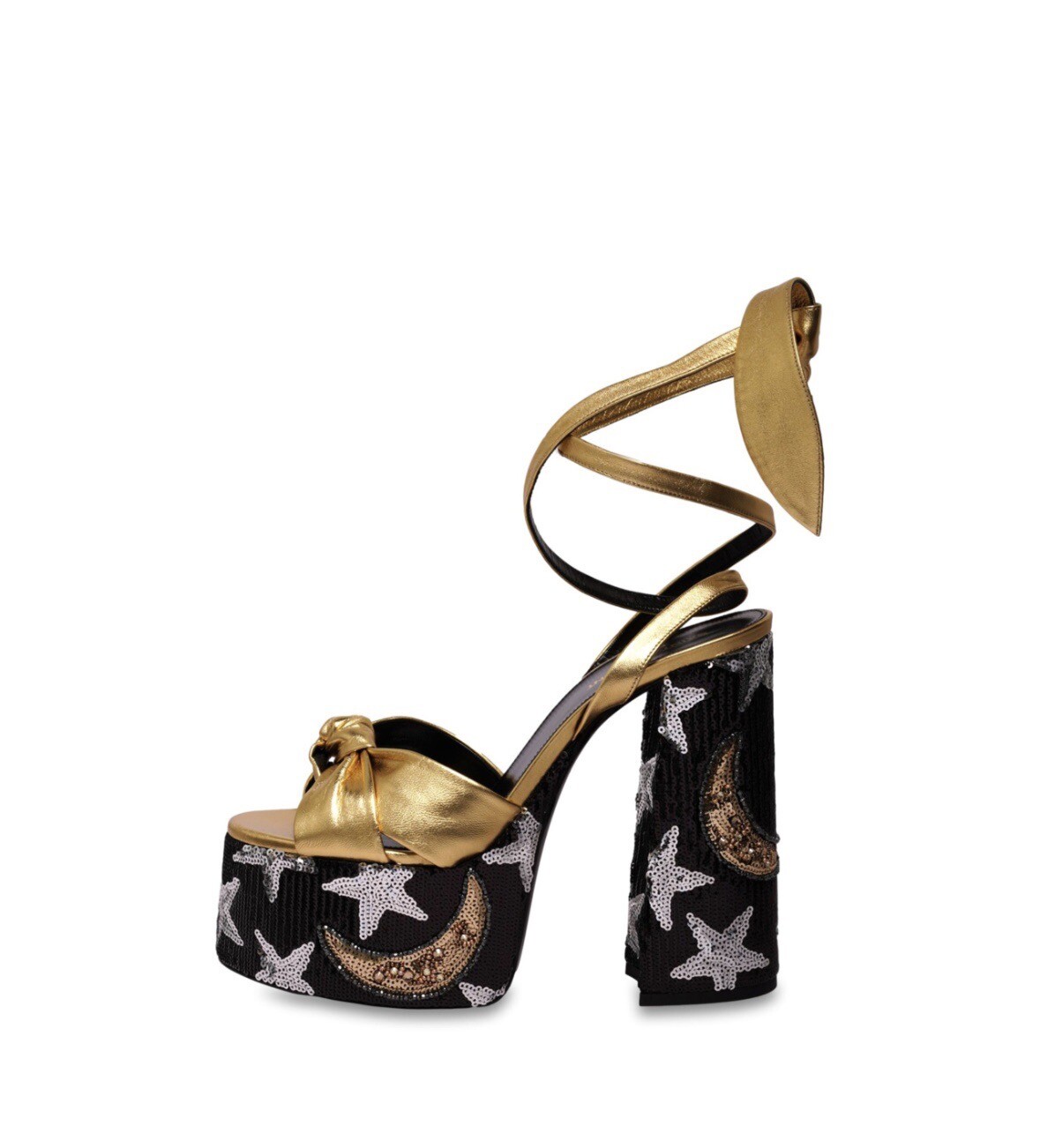 Splendidi sandali autentici Saint Laurent in pelle oro paillettes taglia EU 39 5 US 9 5