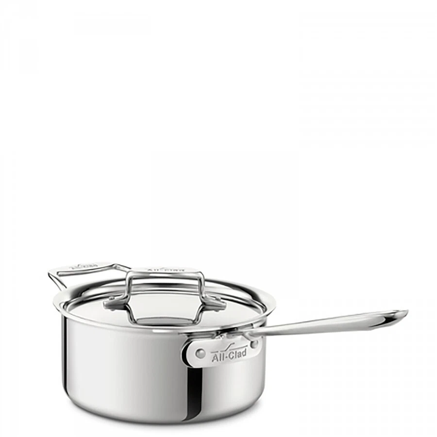 D5 Stainless Polished 5-ply Bonded Cookware, Sauce Pan with lid, 2 quart