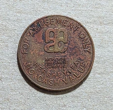 Vintage Hershey Park Token Coin Hershey, Pennsylvania Monorail Amusement Company
