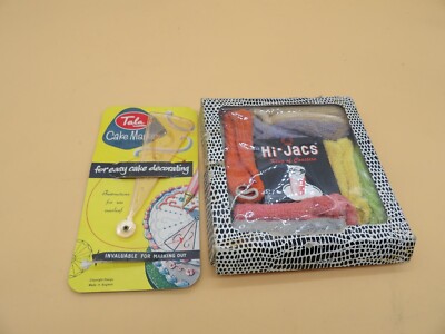 Vintage Hi-Jacs King of Coasters Set of 8 from 1950s & Tala Cake Marker-READ