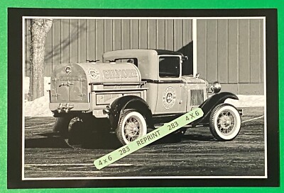 Found PHOTO of an Old Gilmore Oil & Gas Company TRUCK Lion Head