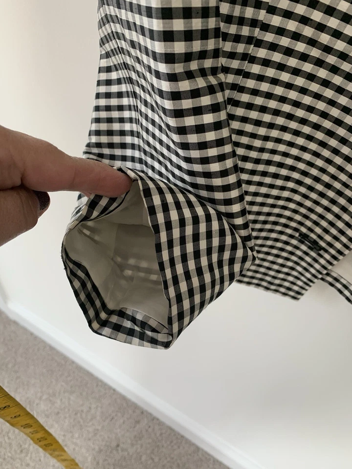 Blazer Harold’s Pure Silk vintage para mujer a cuadros talla 12 negro/blanco Foto 4 de 4