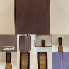 Vintage Brown 24-Tape Cassette Holder Double-Sided Travel Carrying Case USA 70's