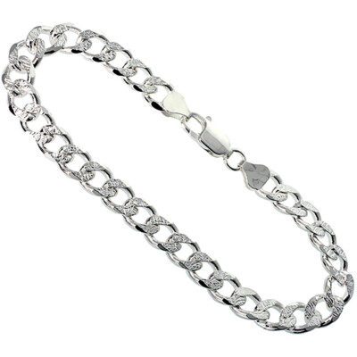 925 Sterlingsilber Pavé-Schliff abgeschrägte Panzerkette Kubanische Gliederkette Halskette 8 mm 7''-30''