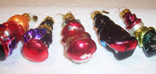 Vintage Abt. 56 Glas Halloween Ornament Hexe, Kürbis & mehr 3" hoch Weihnachten - Bild 7 von 7