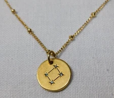 NEW NWT Sequin NYC 22K Gold Plated Libra Constellation Pendant Necklace