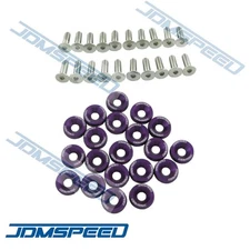 20PC PURPLE JDMSPEED CNC BILLET ALUMINUM FENDER WASHER ENGINE BAY DRESS UP KIT