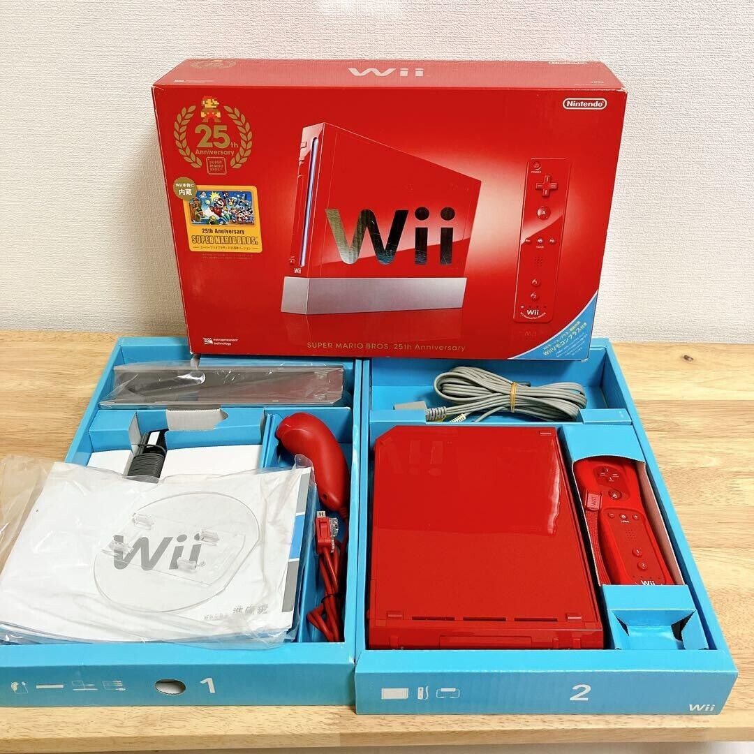 任天堂Wii 本体 25th anniversary Wii Console 25th Anniversary Super Mario Red System Bundle