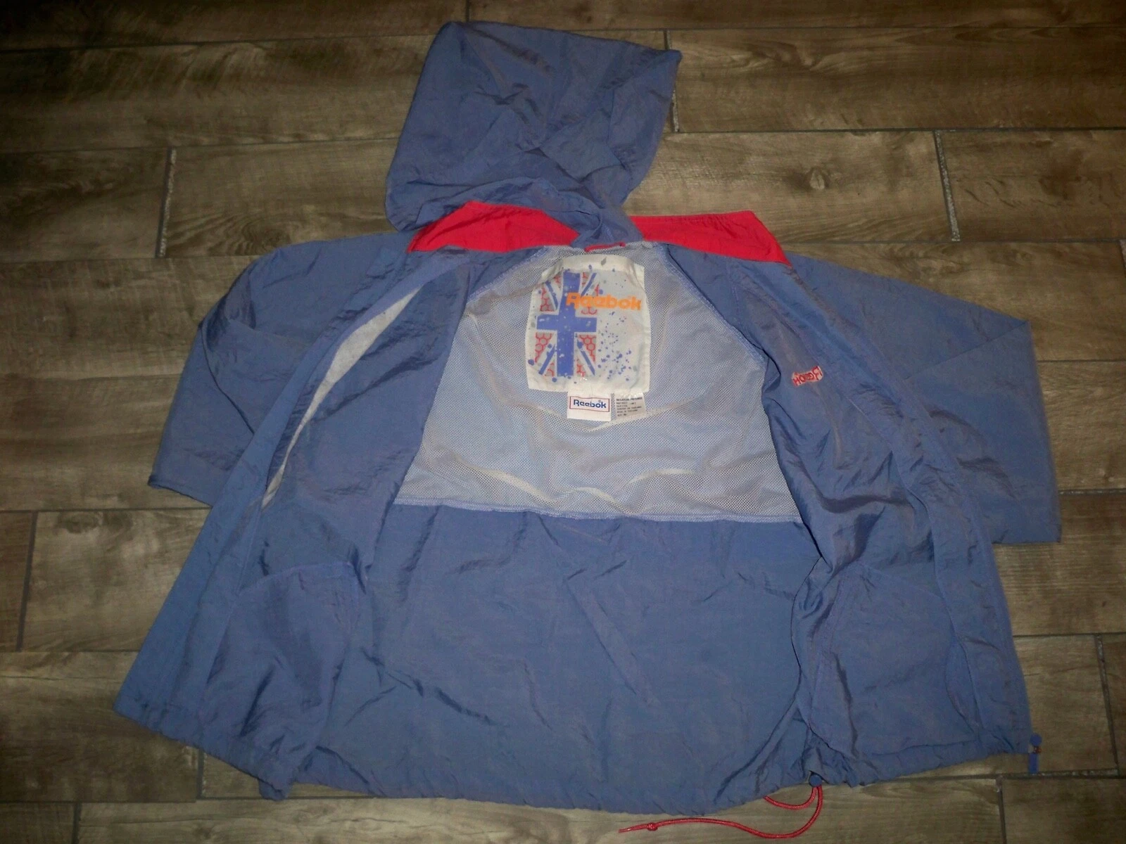 reebok vintage 90s nylon windbreaker full track suit pant jacket