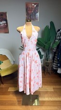Pink Floral Halter Dress