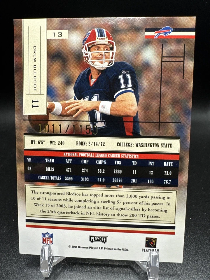 2004 Playoff Absolute Memorabilia #13 Drew Bledsoe /1150 - Image 2 of 2