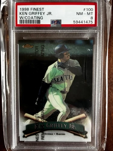 1998 Finest With Coating #100 Ken Griffey Jr. PSA 8 NM-MT