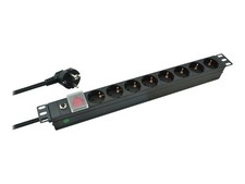 Helos " 19"" Power Strip PROFESSIONAL 8-way Black Strip 262835