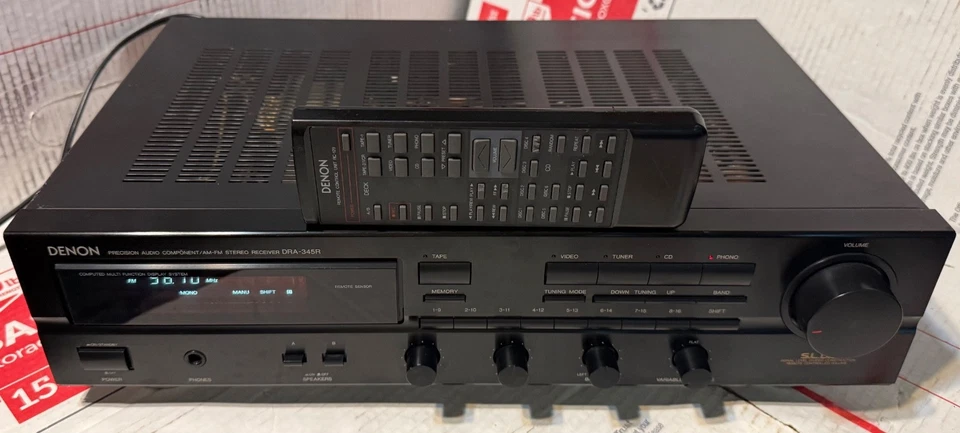 VINTAGE DENON DRA-345R 2 CHAN HiFi STEREO A/V RECEIVER AMPLIFIEr MADE IN JAPAN!! - Image 2 of 4