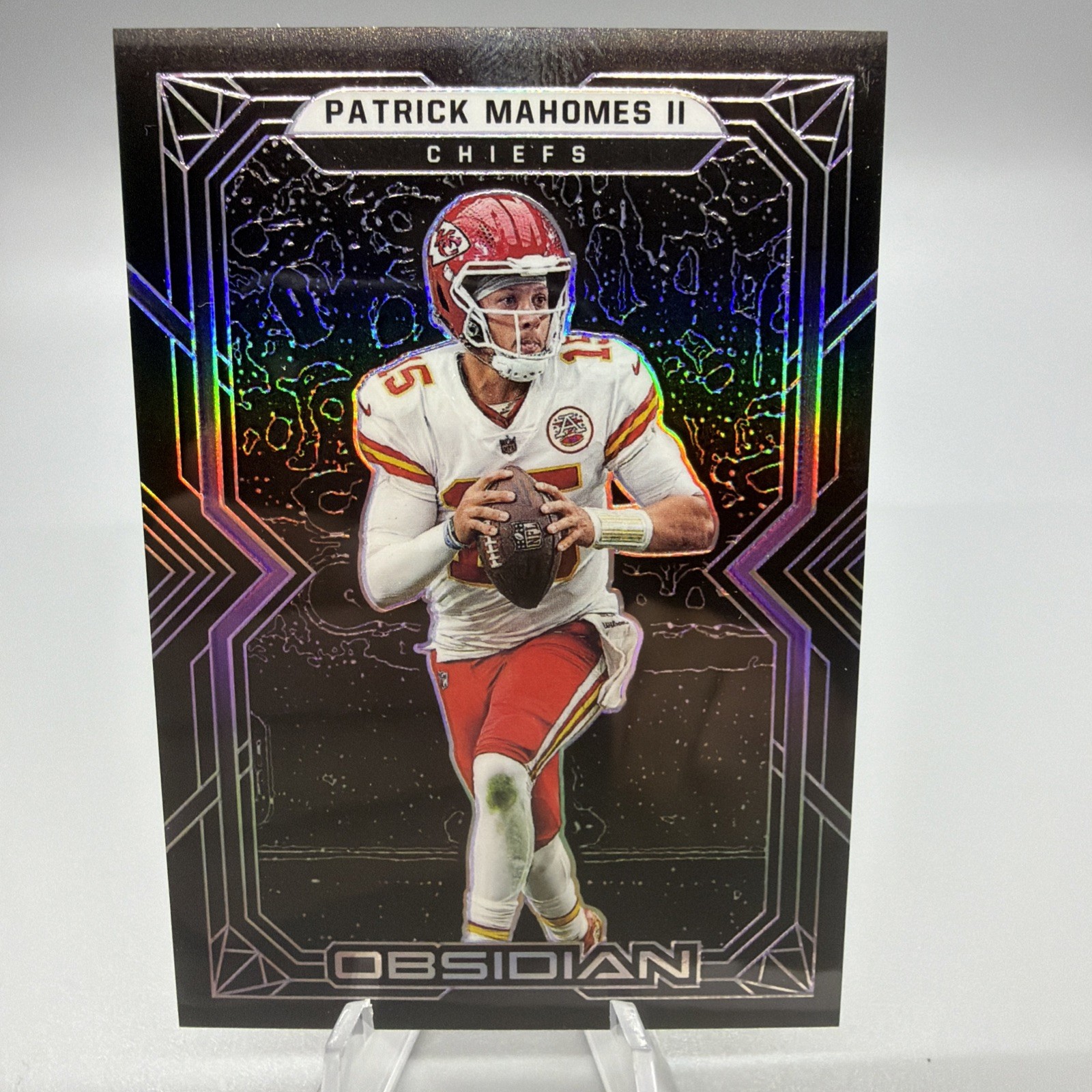 2022 Panini Obsidian - Patrick Mahomes II #58 Electric Etch Purple 32/100 Chiefs