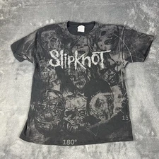 Y2K SlipKnot T-Shirt Black Rock Band All Over Print AOP Hanes Heavyweight Large