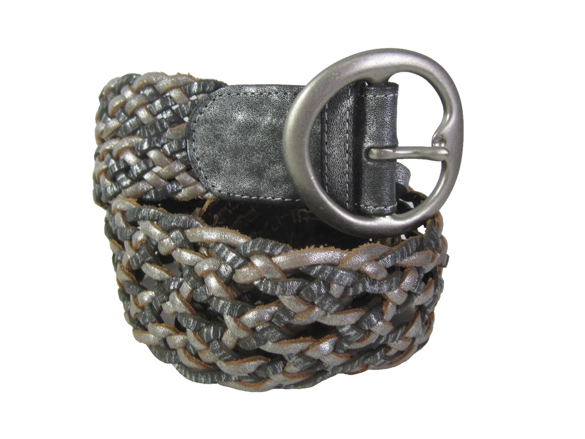 Linea Pelle Wide Braided Leather Waist Belt, Gold Buckle, taupe, EUC, 27-30 Linea Pelle Leather Gold Belts for Women for sale | eBay main image 4