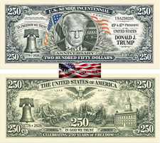 10 Pack Donald Trump USA 250th Anniversary Dollar Bill Collectible Freedom Money
