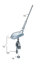 3AE035501 3C0035501E antenna da tetto antenna VW Golf 5 6 VI variante Touran originale