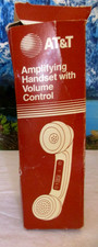 Vintage AT T Amplifying Telephone Handset with Volume Control BEIGE Original Box
