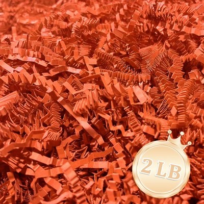 2 LB Orange Crinkle Cut Paper Shred Filler, Gift Wrapping Basket Stuffing Decor