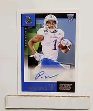 2021 Chronicles Score Pooka Williams Jr. RC #SA-PWJ Rookie Auto Kansas V1