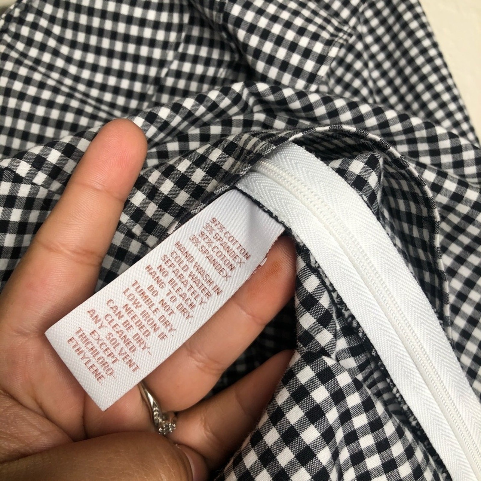 Scripted Black White Gingham Ruffle Off Shoulder … - image 4