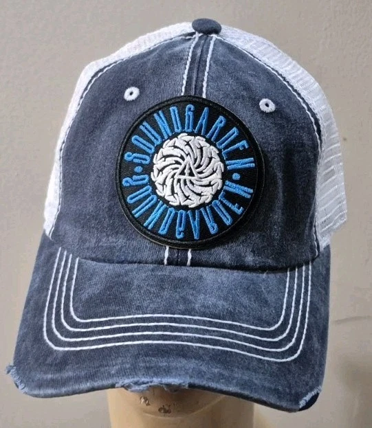 Soundgarden Distressed Hat Navy & White Mesh Hat Soundgarden Hat