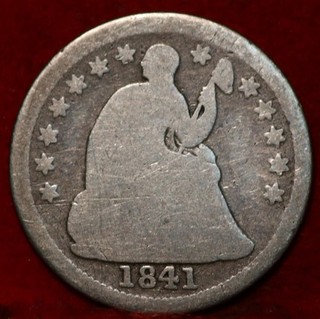 1841 Philadelphia Mint Silver Seated Liberty Half Dime