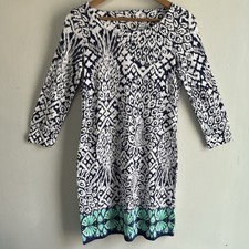 Lilly Pulitzer Hollee Dress XS Pineapple Party Bright Navy Peacock Pima Cotton