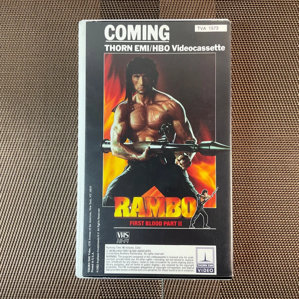 Rambo First Blood 1982 VHS Tape Clamshell Case Tested Good - Image 2 of 4