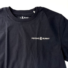 Psycho Bunny Shirt Mens 5 Medium Black Short Sleeve Bunny Skull Metallic Logo