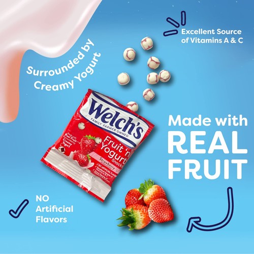Welch's Fruit Snacks, Fruit 'n Yogurt Variety Pack, Strawberry, Blueberry Acai, - Picture 8 of 12