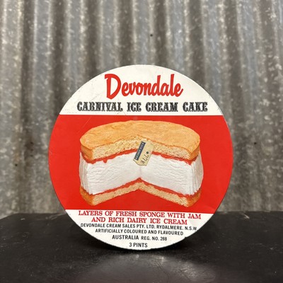 Devondale Ice Cream Cake Vanilla Flavoured Vintage 3pint Tin *RARE*