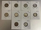 #18 Roosevelt Dimes 10, 90% Silver Coins 1949S(2), 50DAU, 50S(2),51AU(2),51S(3).