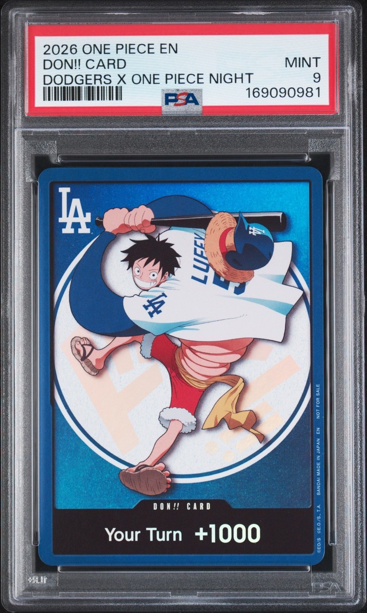 な*を様 ワンピース ドジャース 2026 記念カード Dodgers ONEP 2026 ONE PIECE PROMOS DODGERS X ONE PIECE NIGHT DON!! CARD PSA 9