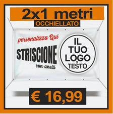 BANNER STRISCIONE PUBBLICITARIO 2x1m PERSONALIZZATO BANNER PVC DA ESTERNO